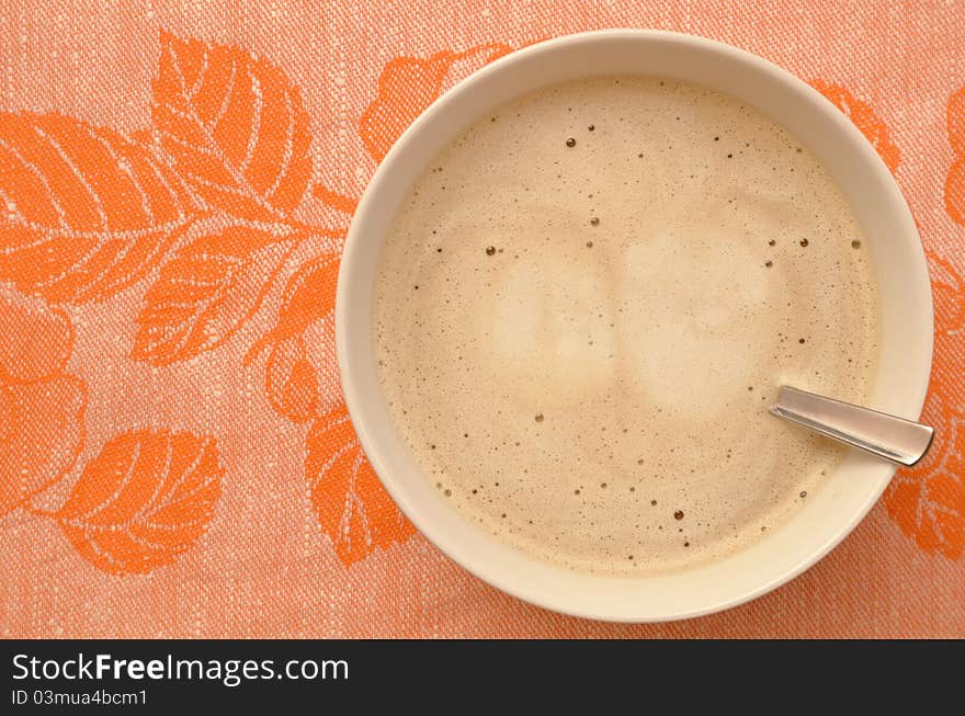 Sunday morning breakfast, coffee with ice.