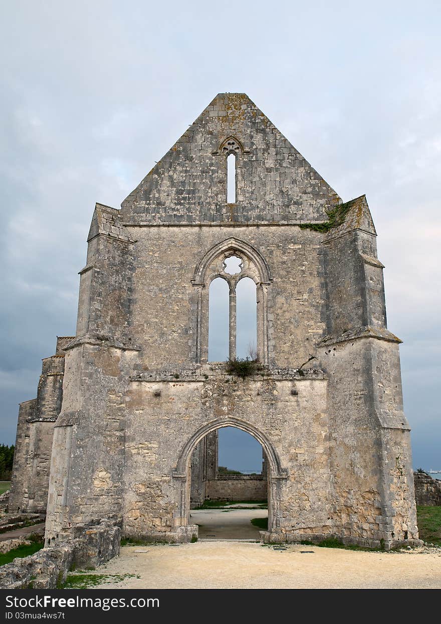 Old ruins of a french medieval church,dating back to 11th century,on the french island of ile de re,france,fall 2010. Old ruins of a french medieval church,dating back to 11th century,on the french island of ile de re,france,fall 2010.