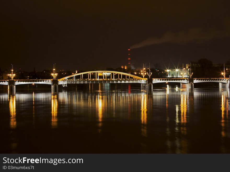 Bridge by night,Poland,Poznan