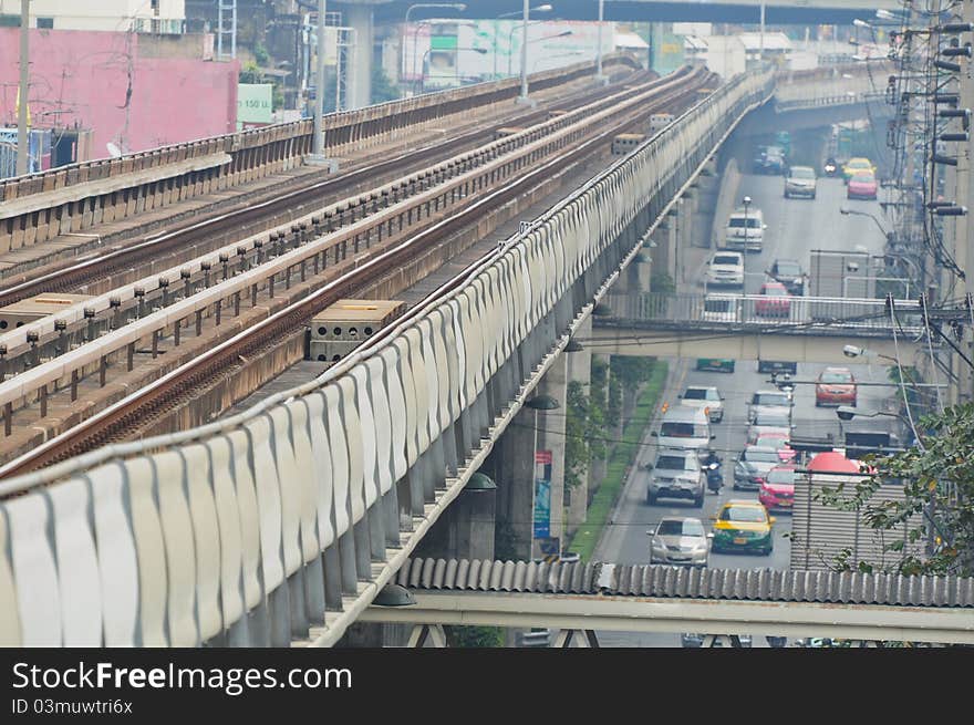 Image of skytrain way in bangkok thailand