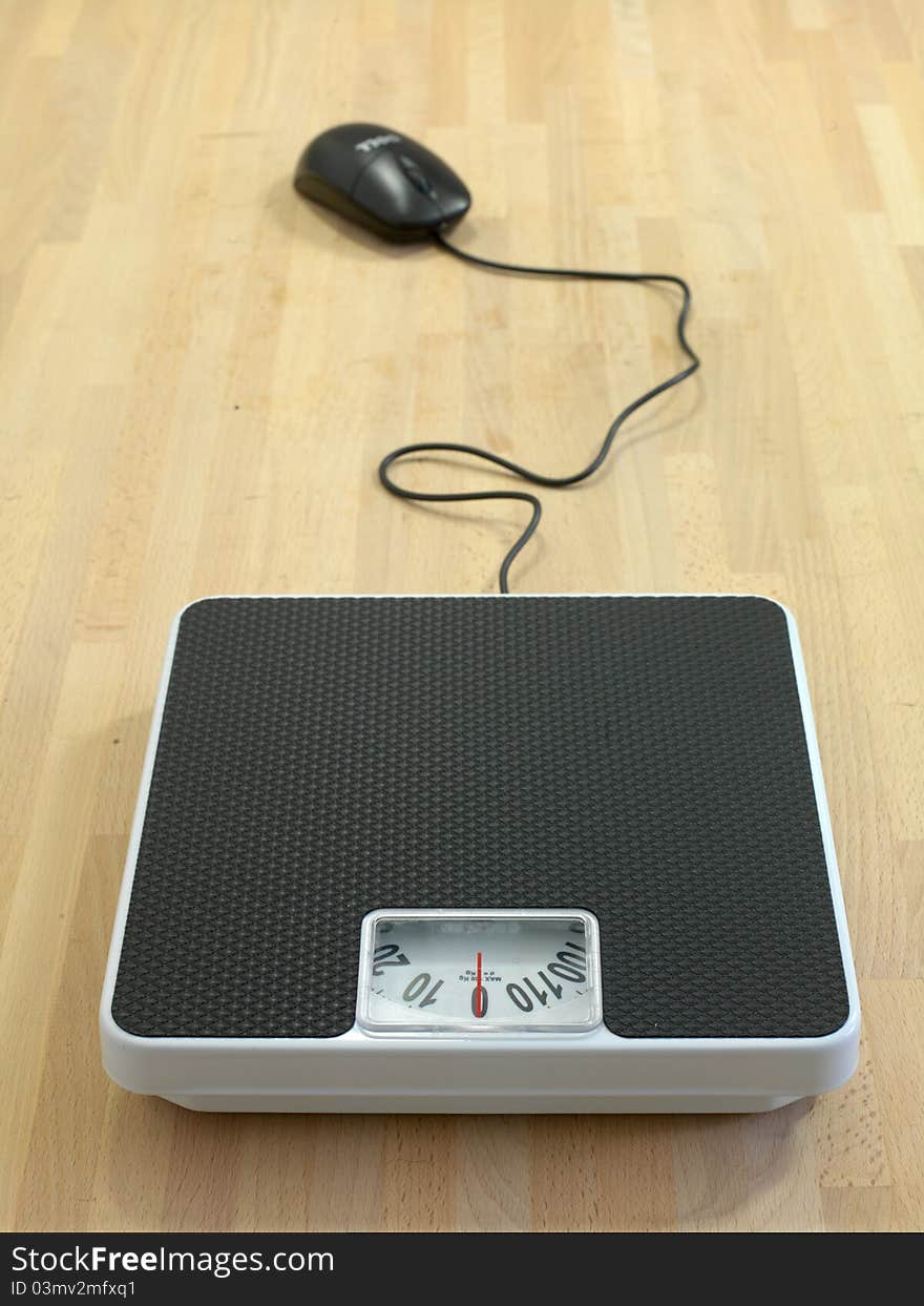 Bathroom scales against a white background. Bathroom scales against a white background