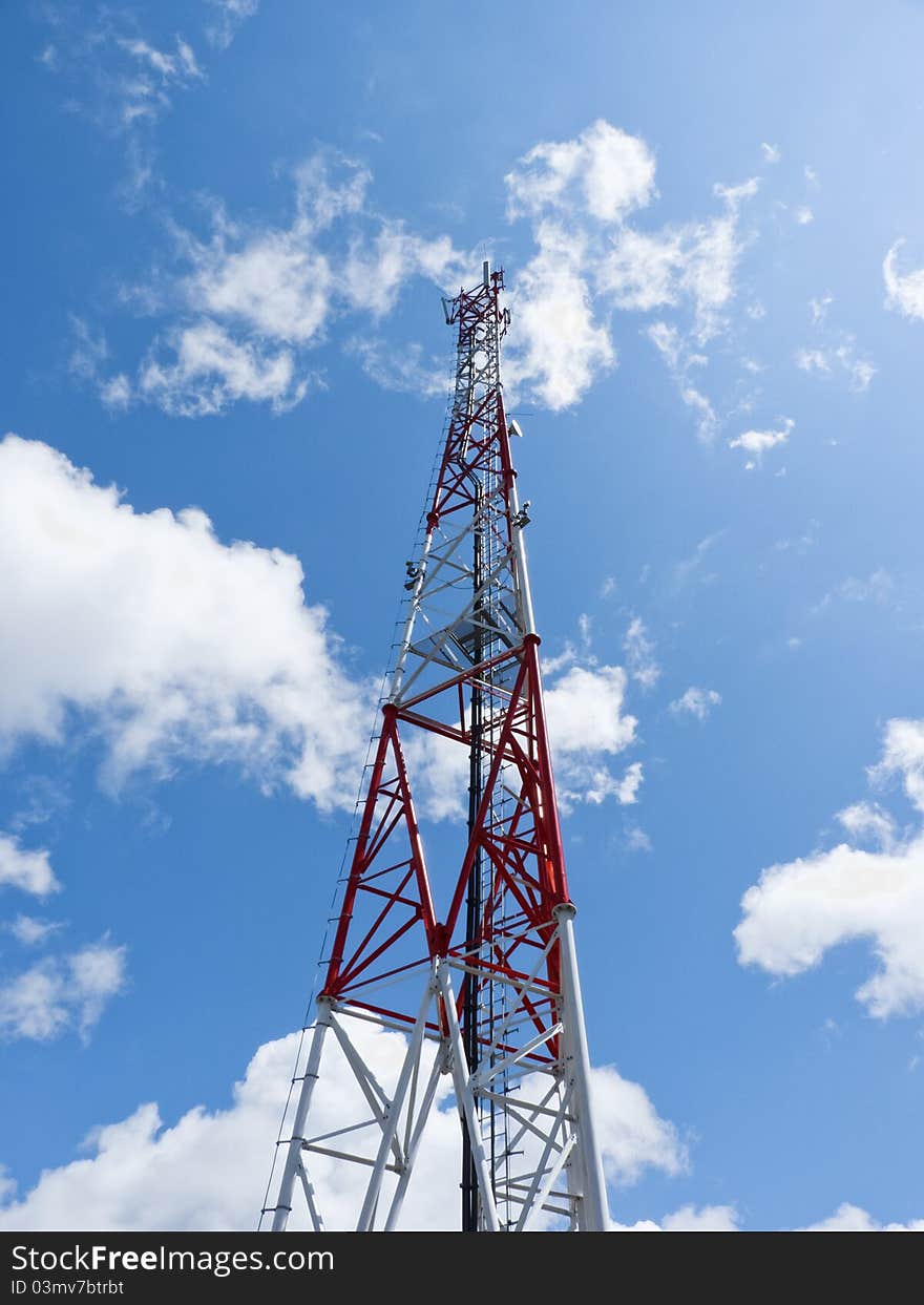 Transmitter with some bright sky in the background