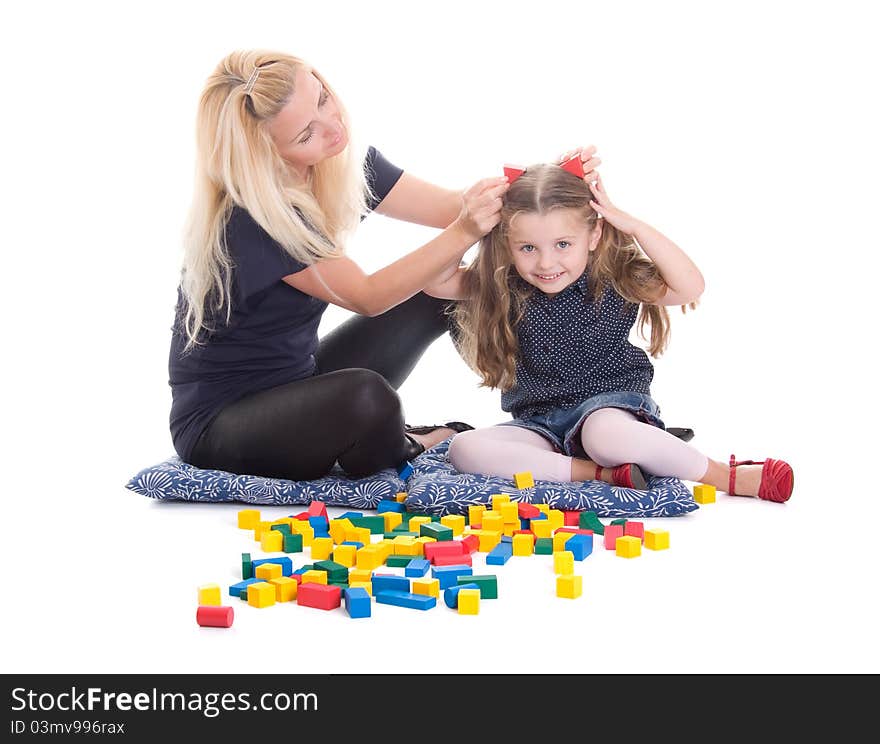 Playing cubes, isolated on a white background. Playing cubes, isolated on a white background