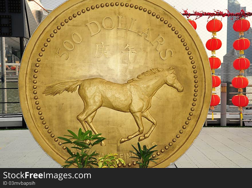 Gold coin of horse