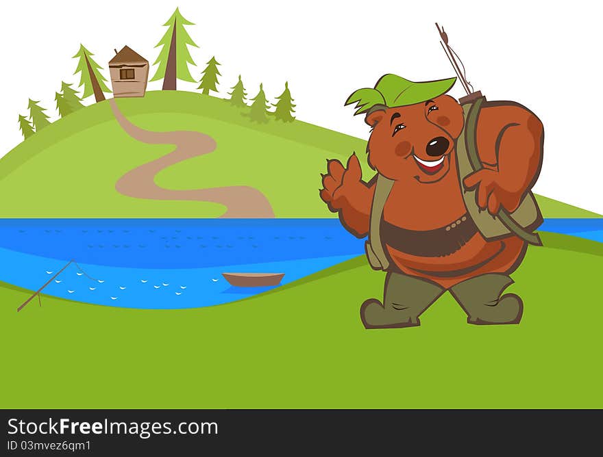 Bear On Fishing