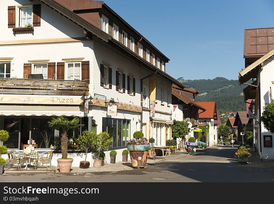 Cityscape Oberstdorf in the Allgäu