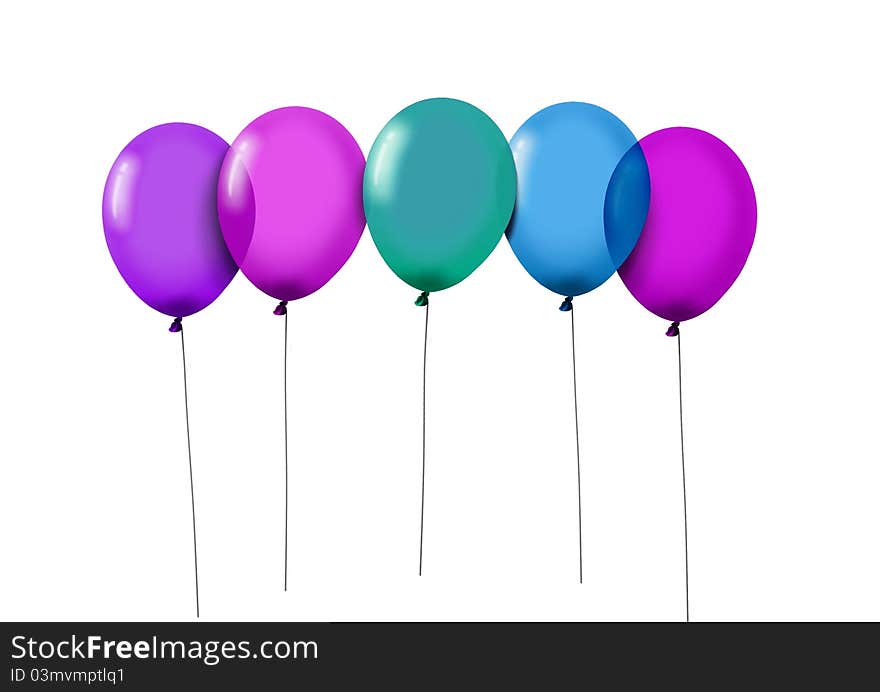 Image of Party Balloons over white