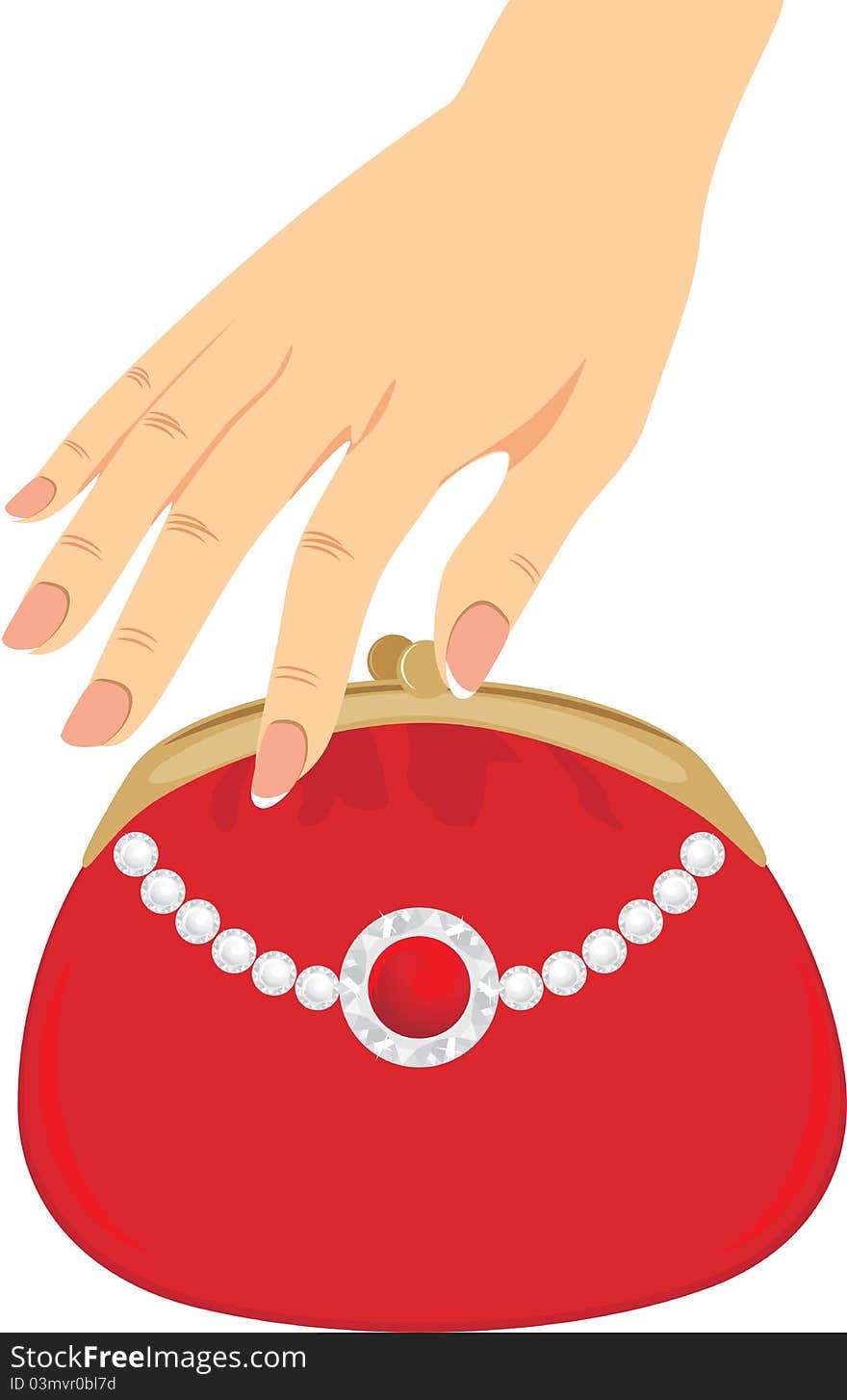 Stylish Red Female Purse