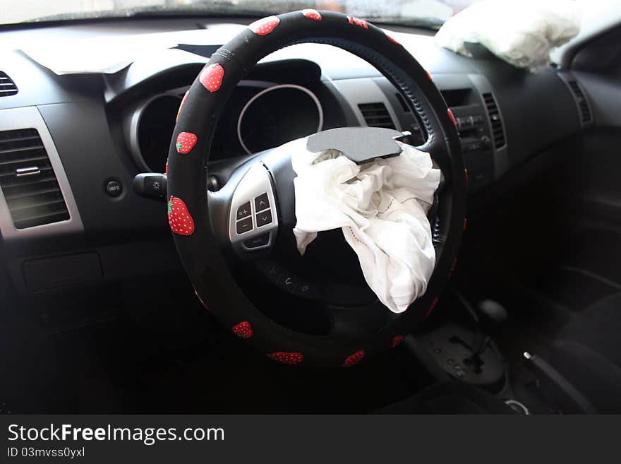 View of worked airbags