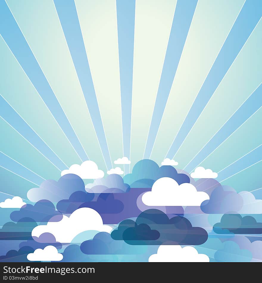 Abstract clouds and sun background