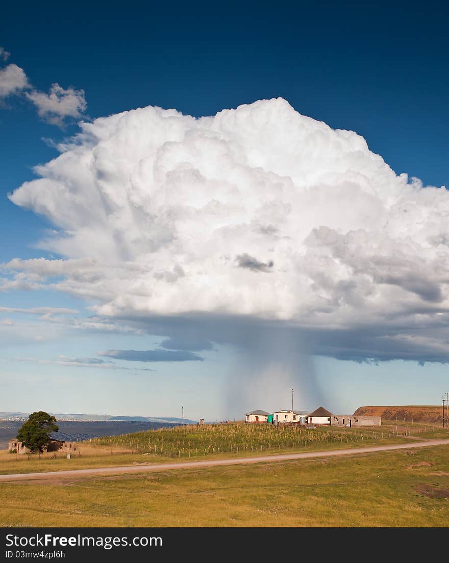 Storm over rural village