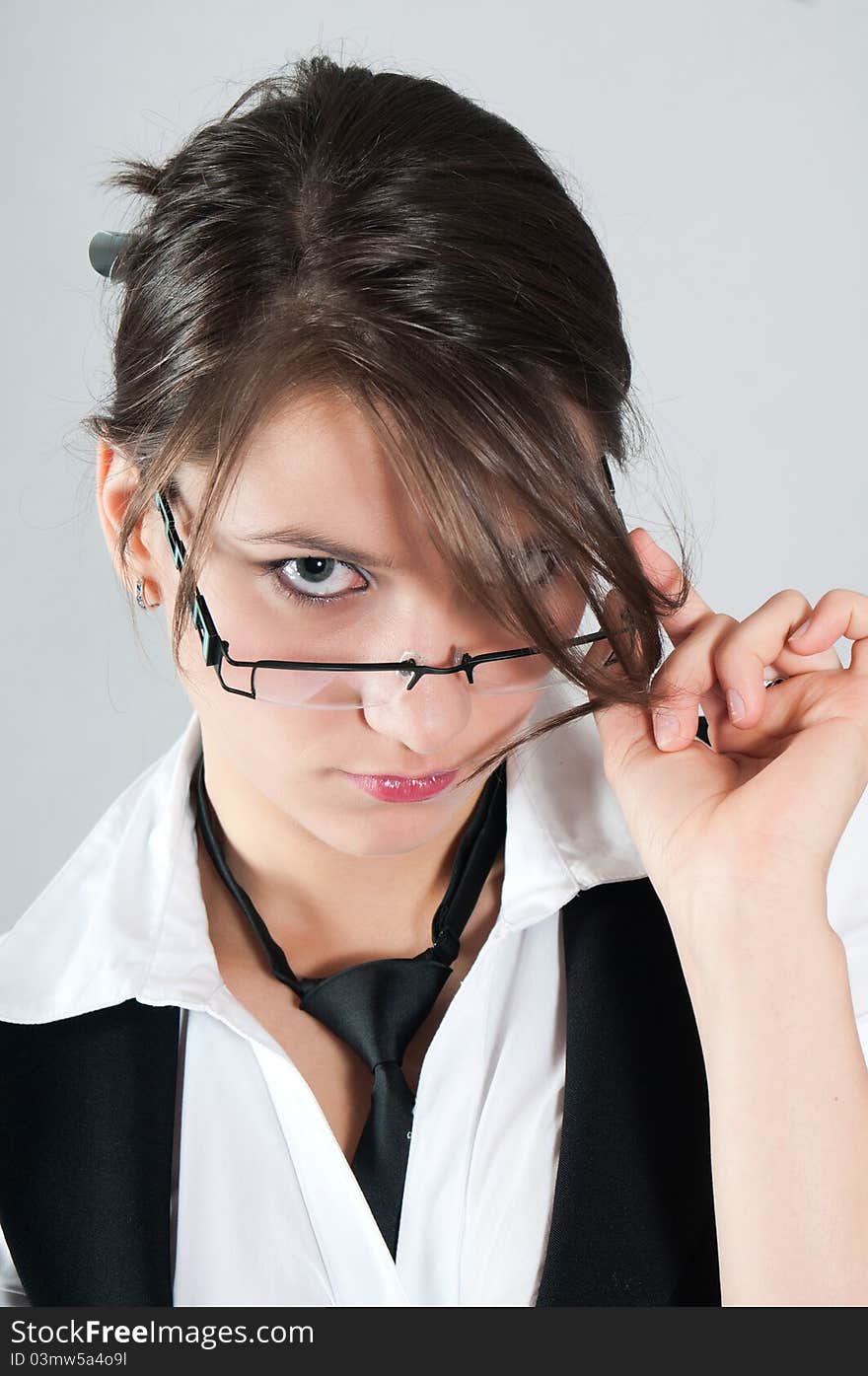 Young girl with glasses