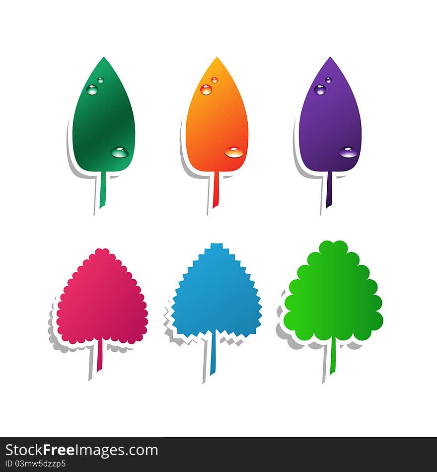 Abstract illustration with multicolor set leafs. Abstract illustration with multicolor set leafs