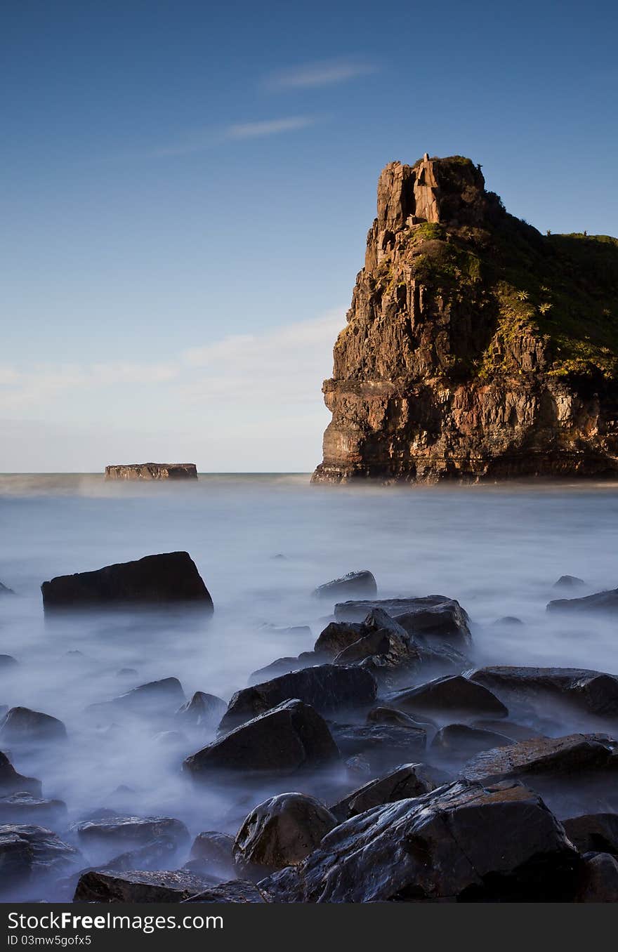 Misty Sea And Rocks