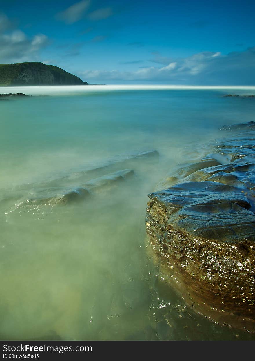 Misty Sea And Rocks