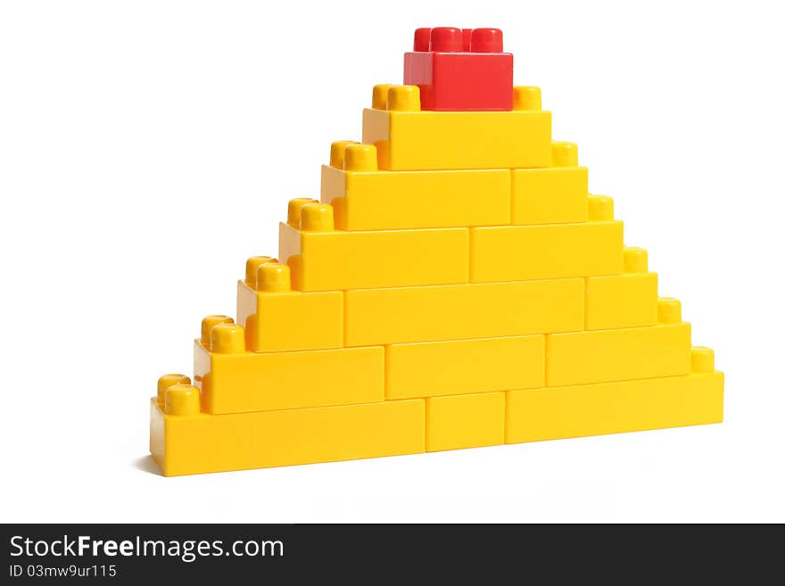 Plastic constructor pyramide with red top