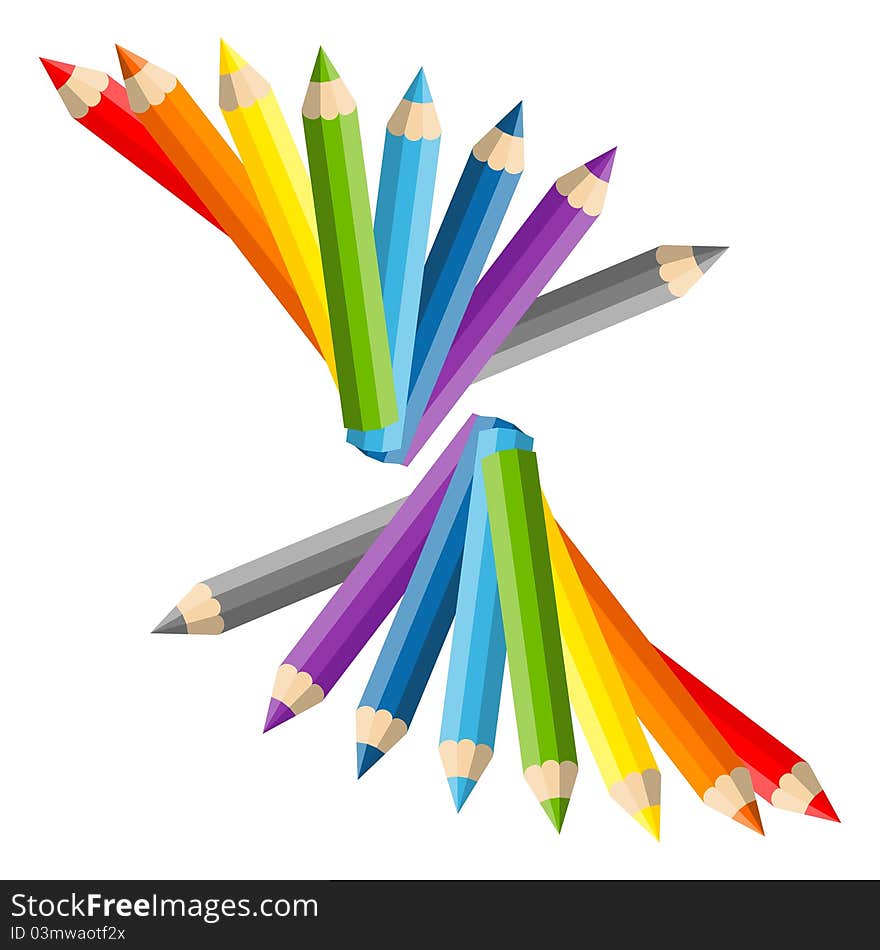 Composition of pencils. Different colors. Composition of pencils. Different colors.