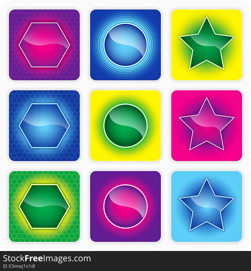 Glossy color web buttons