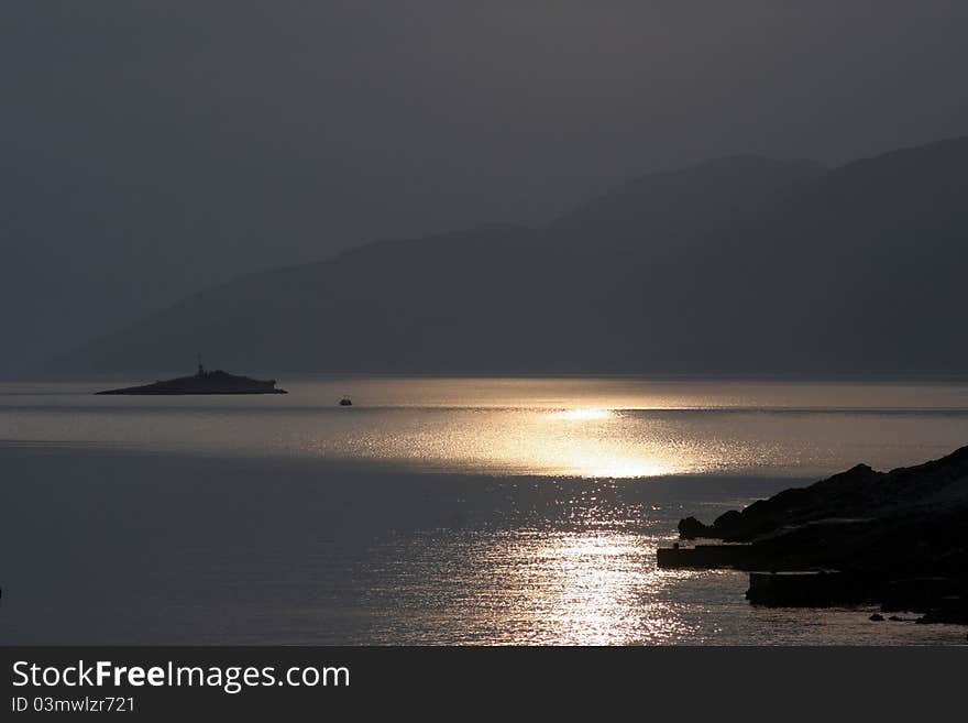 Moonlight on the Adriatic sea, Croatia. Moonlight on the Adriatic sea, Croatia