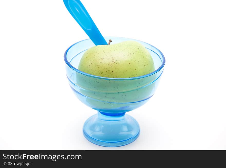 Blue Ice Cup With Apple