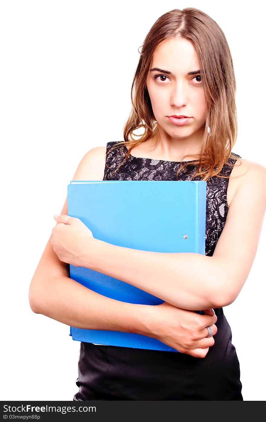 Business woman on white background