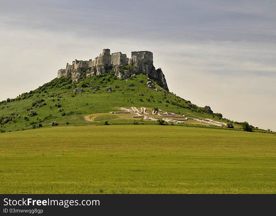 Spissky Castle and kelt geoglyf