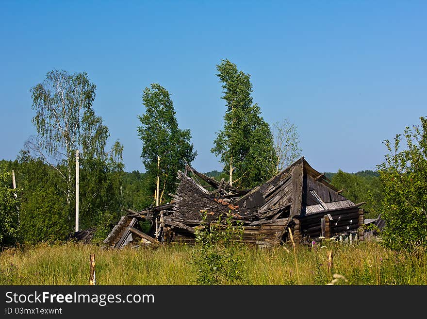 The ruins of an old house