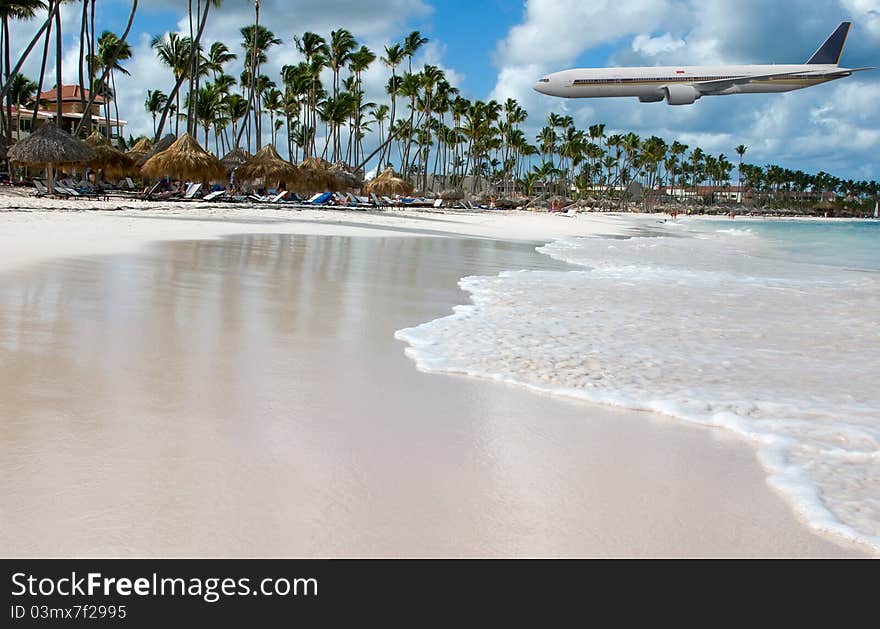 Beach Scene, Tropics, Pacific ocean