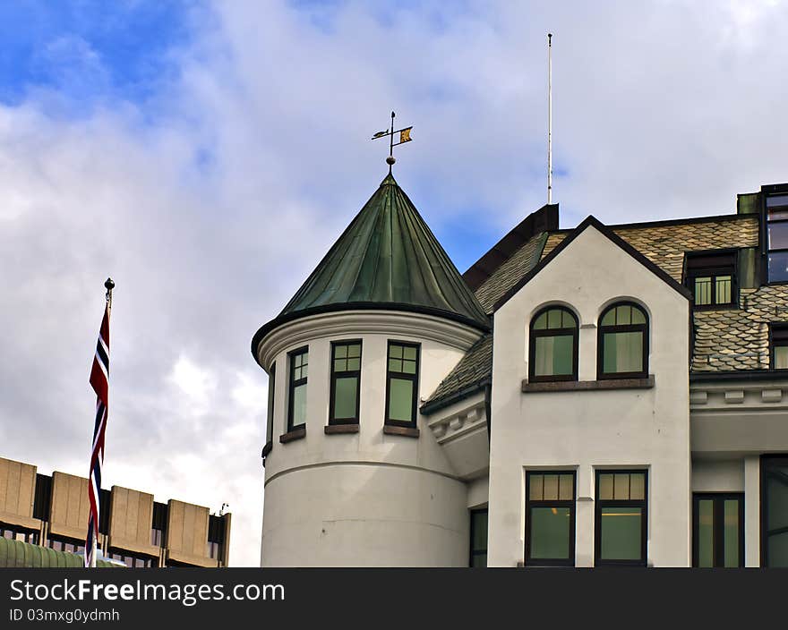 The shot was taken during a trip in the central square of old Alesund city, Norway. The shot was taken during a trip in the central square of old Alesund city, Norway