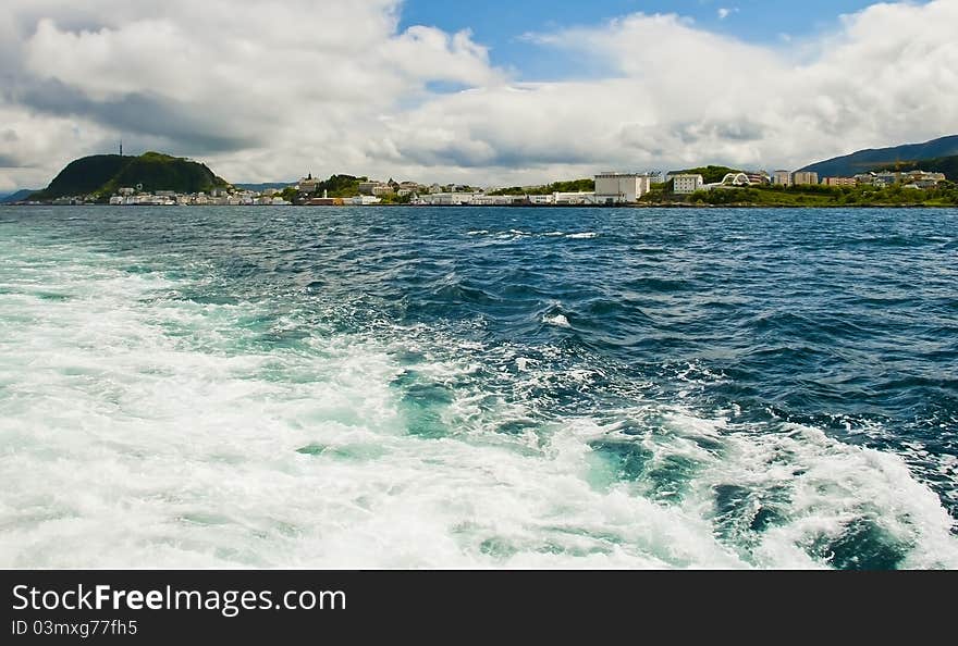 Waterfront view on Alesund city, Norway