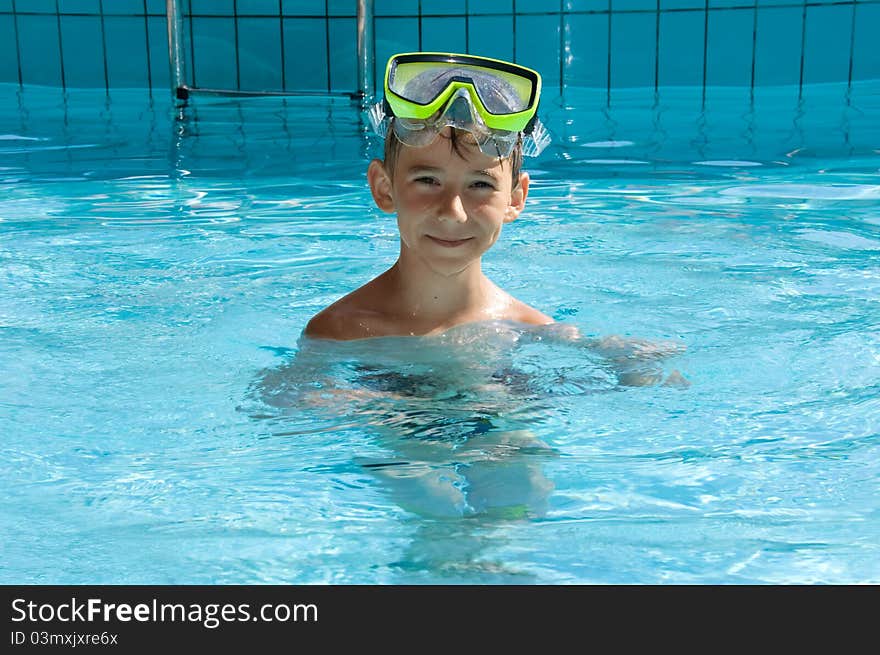 Cute Boy Wearing In Yellow Goggles