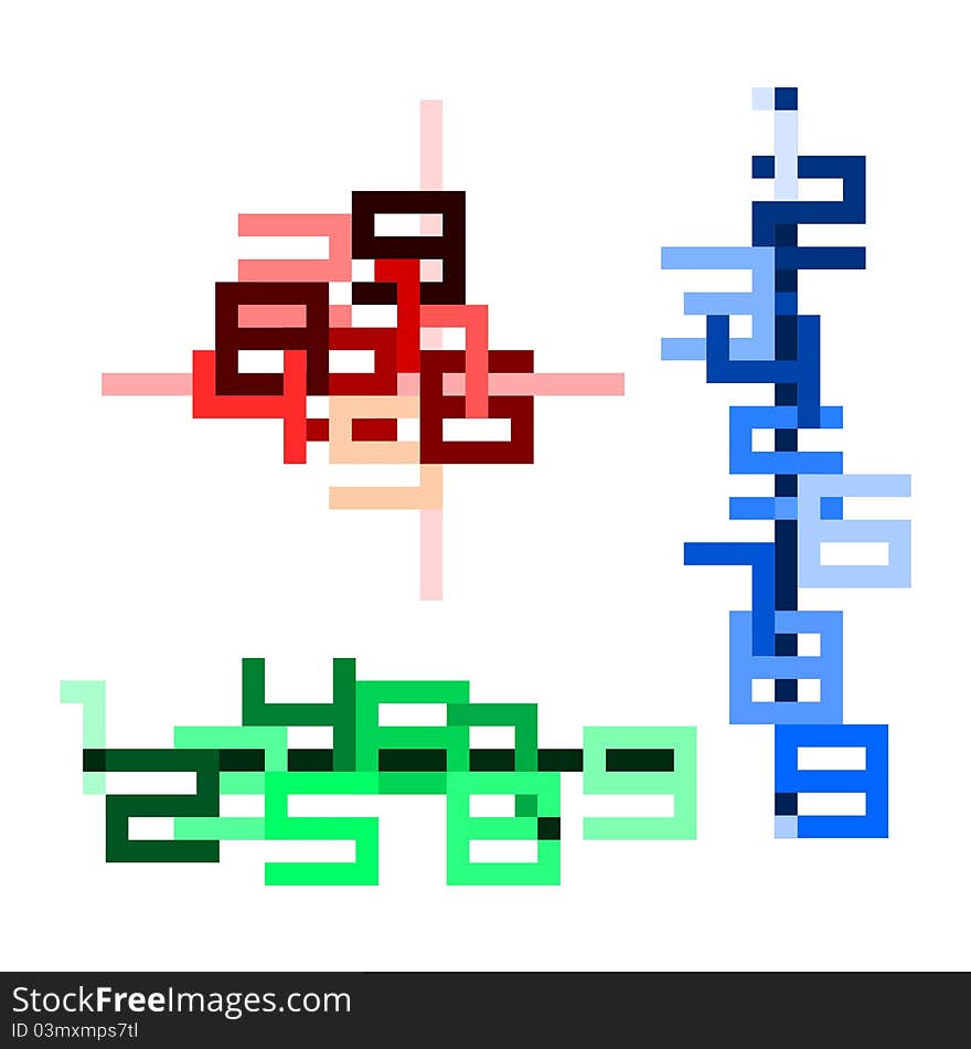 Three composition of color numbers. Three composition of color numbers