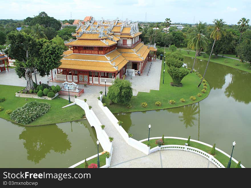 Bang Pa-In Palace Aisawan Thiphya-Art (Divine Seat of Personal Freedom) in Ayuthaya province, Thailand. Bang Pa-In Palace Aisawan Thiphya-Art (Divine Seat of Personal Freedom) in Ayuthaya province, Thailand.