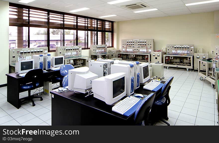 Computer room for the education and laboratory. Computer room for the education and laboratory