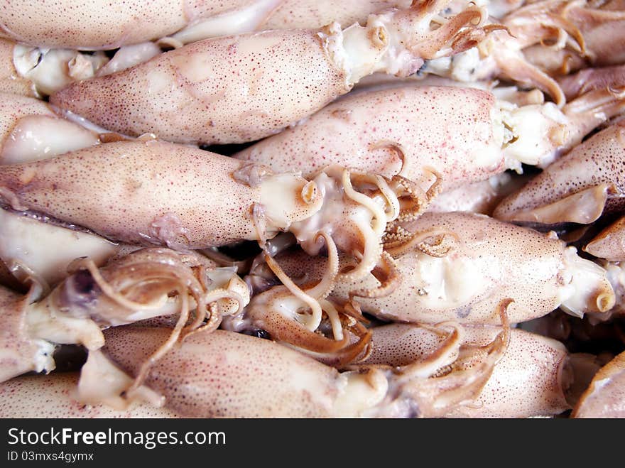 Squid, with salt, cooked food processing, a delicacy.