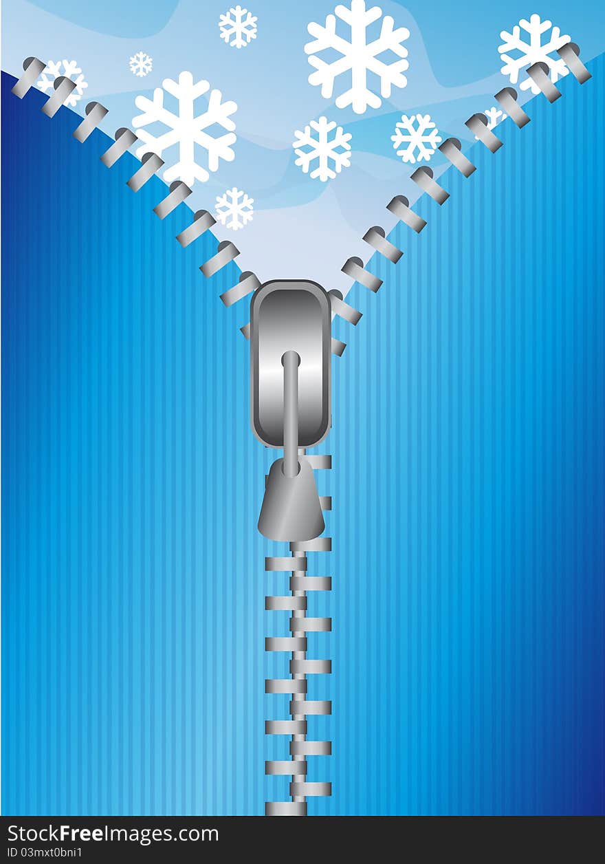 Winter zipper background