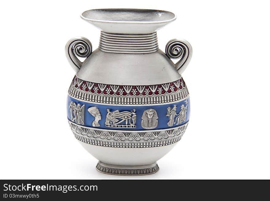 Egyptian flower vase of tin with pattern