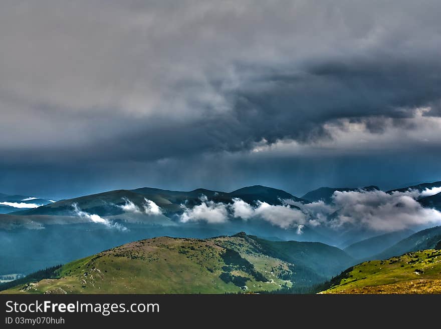 A view of the Carpathian mountains, from the Transalpina road. A view of the Carpathian mountains, from the Transalpina road