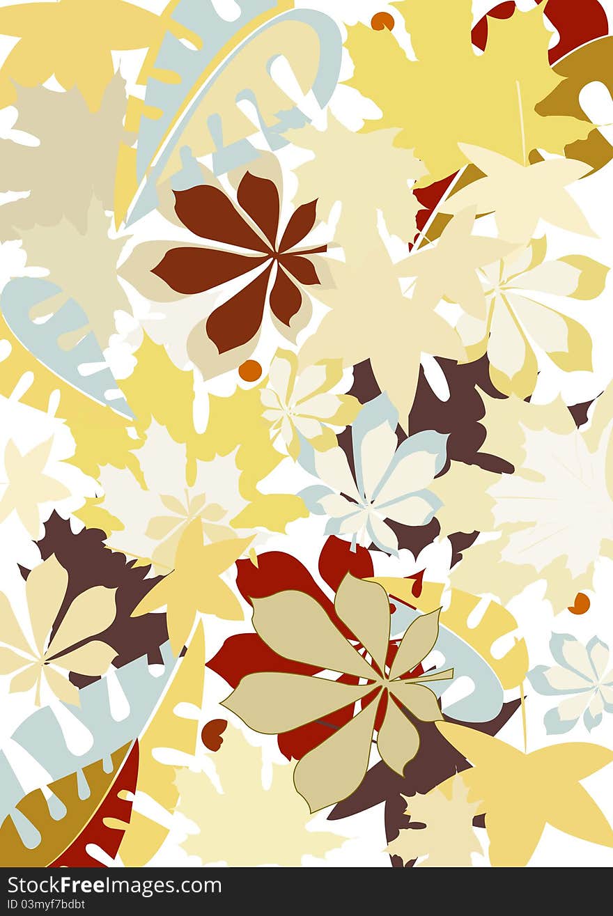 Autumn leaves background  illustration