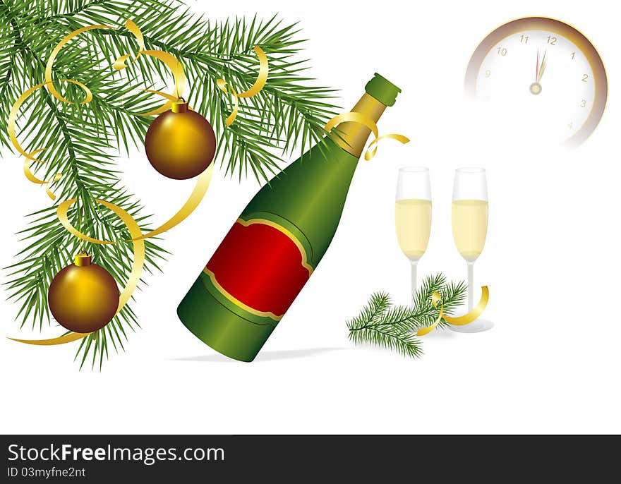 Champagne and fir, cdr vector