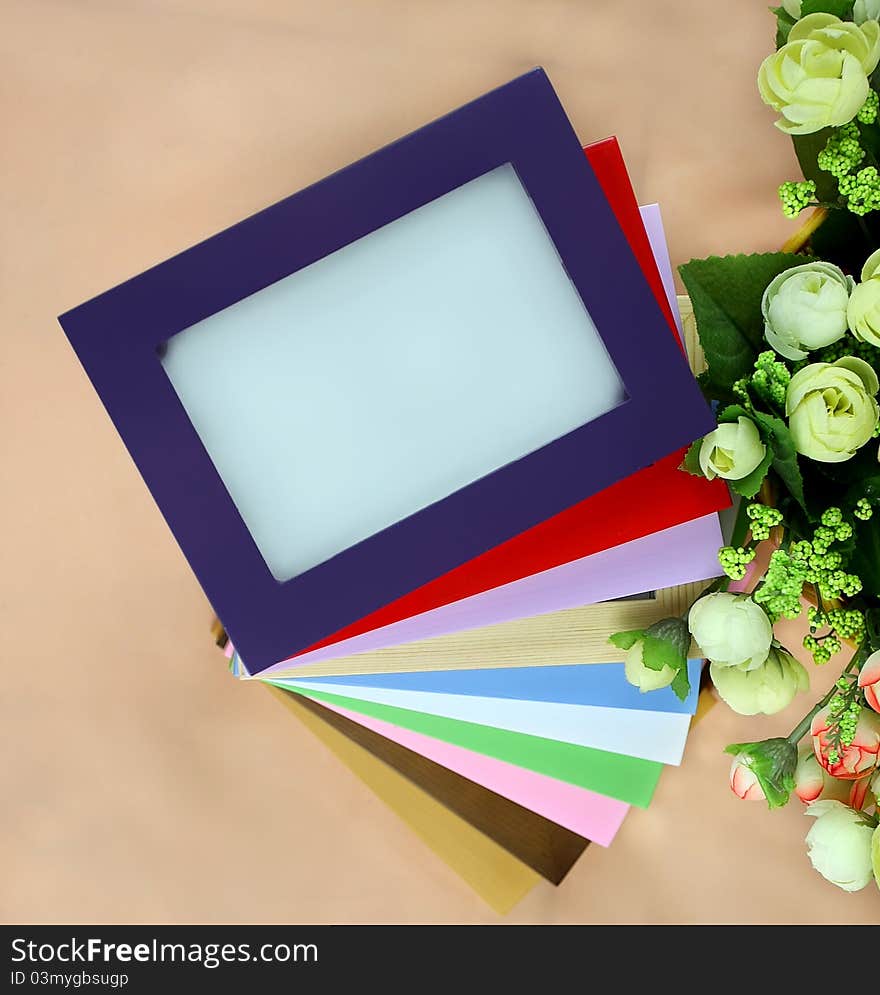 Colorful flowers and frames