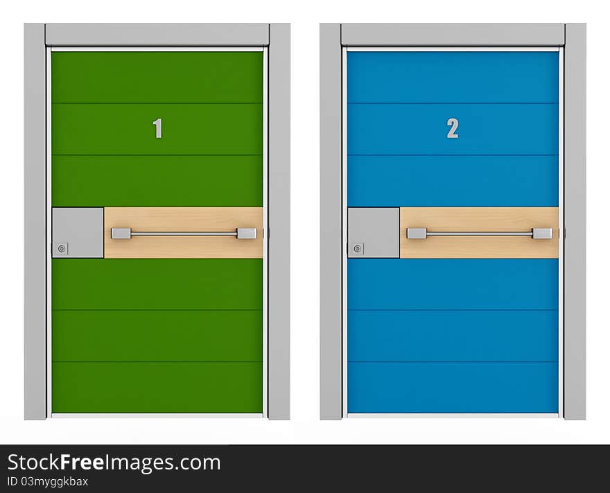 Green And Blue Armored Door