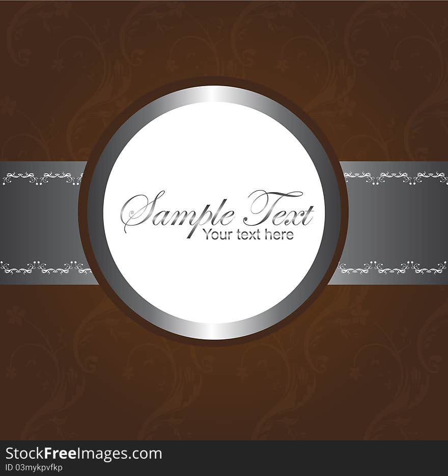 Brown and silver blank ornaments background. vector