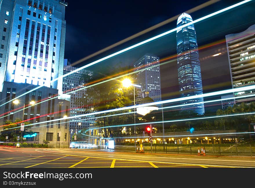 Hong Kong Traffic At Night