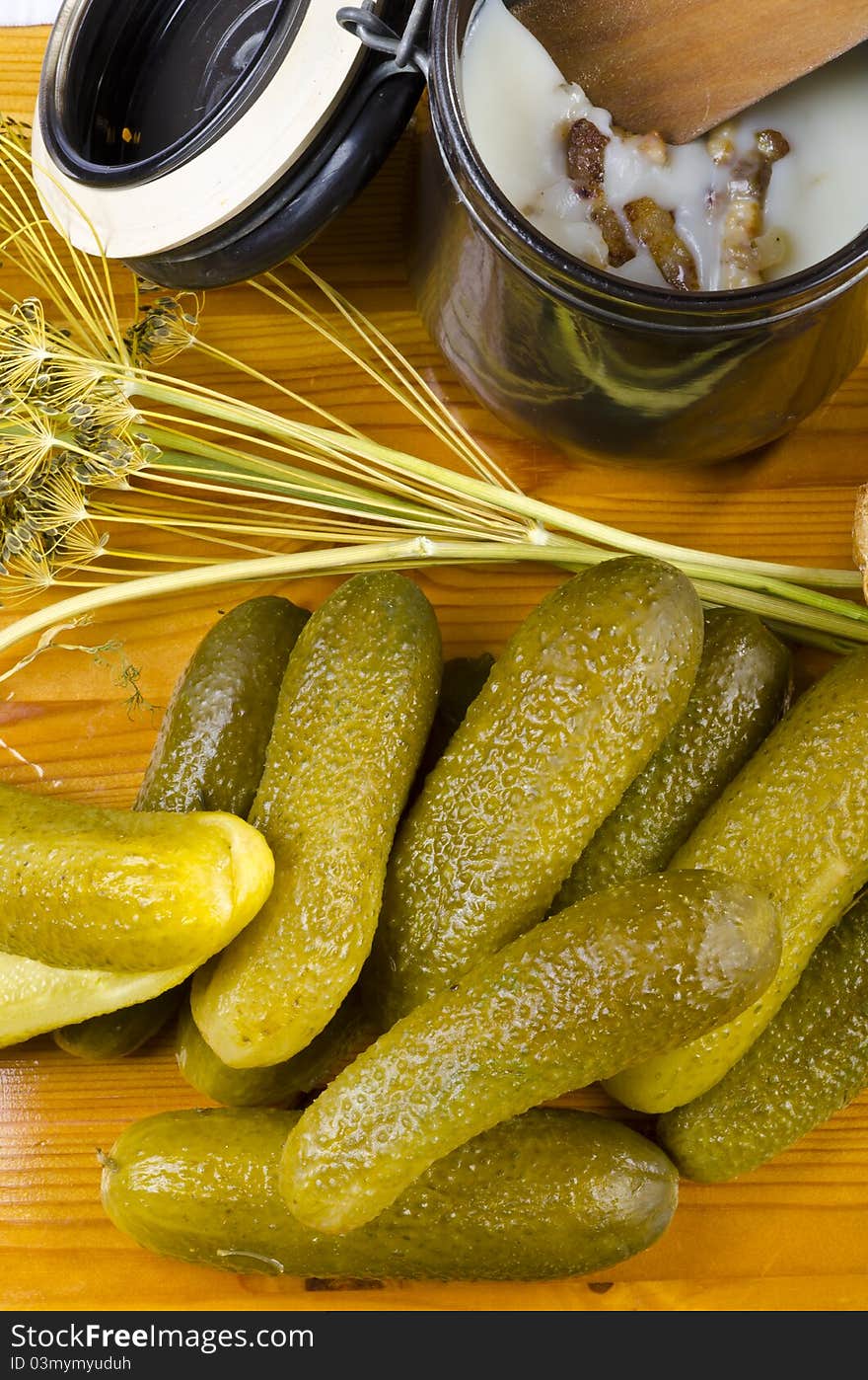 Polish garlic cucumbers