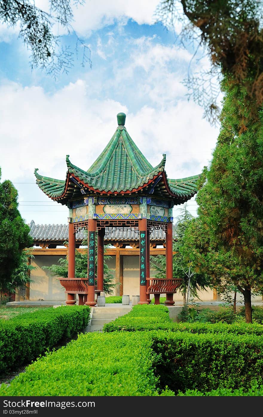 A Pavilion with Green tile