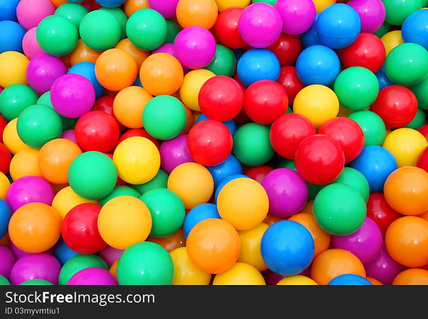 Pile of colorful little balls for children to play around