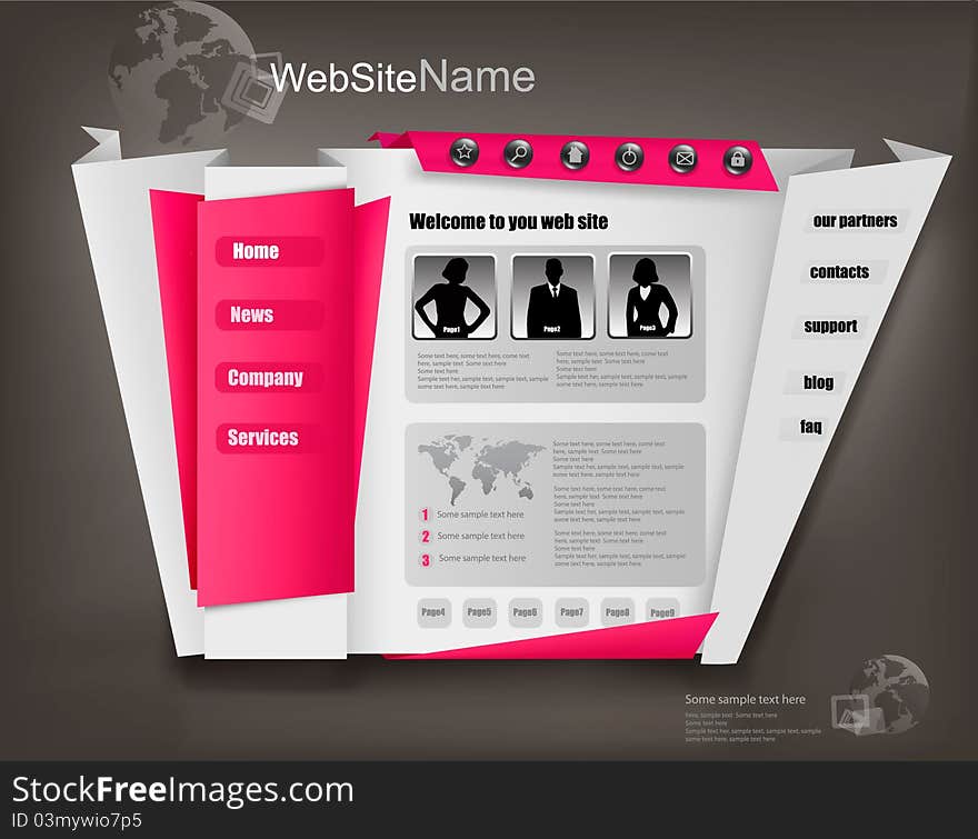 Business website design template. Vector illustration.