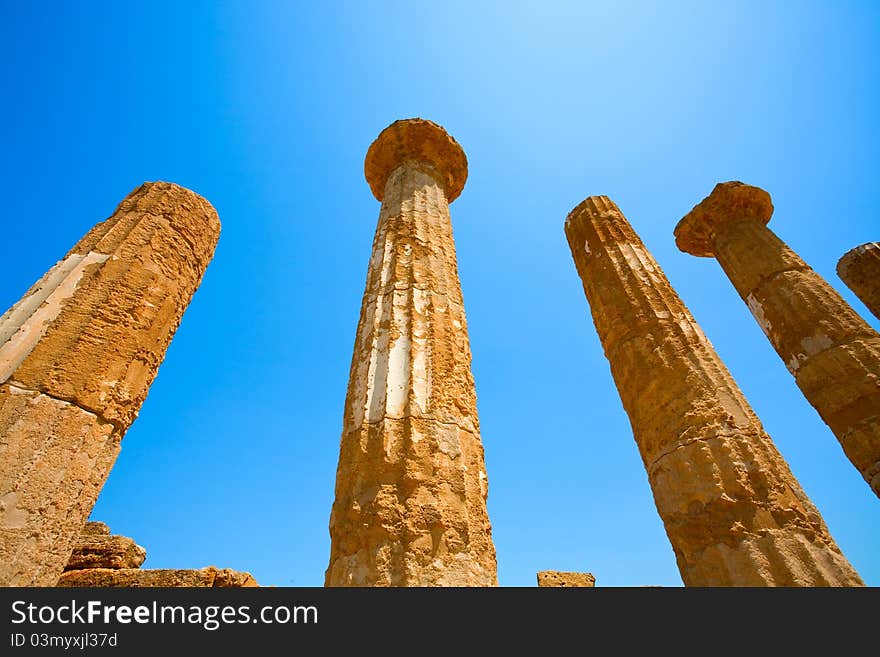 Dorian Columns Of Temple Of Heracles