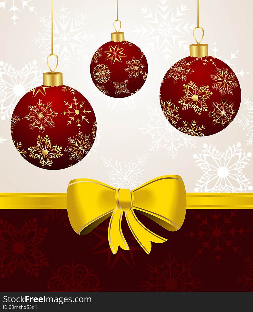 Illustration background with Christmas balls - vector